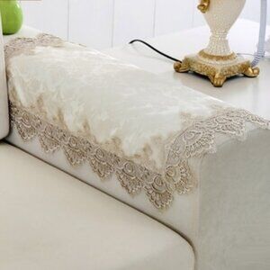[New] 2-piece European style lace sofa armrest covers